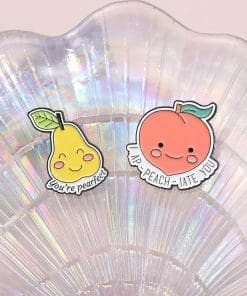 Alternative view of Peach 'I ApPEACHiate You' Enamel Pin