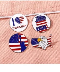 Alternative view of American Independence Day 'US Flag | Statue of Liberty' Enamel Pin