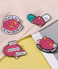 Alternative view of Brain Thunder 'Hi It's Me I'm the Problem' Enamel Pin