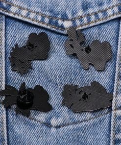 Cat 'Purple Flower Tail' Enamel Pin - Image 5