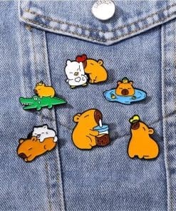 Capybara 'Swim Time' Enamel Pin - Image 3