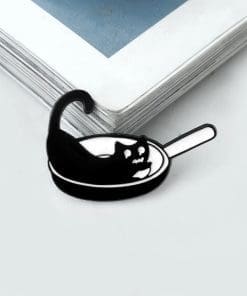 Black Cat 'Frying Pan' Enamel Pin