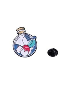 White Cat 'Cat in A Jar' Enamel Pin