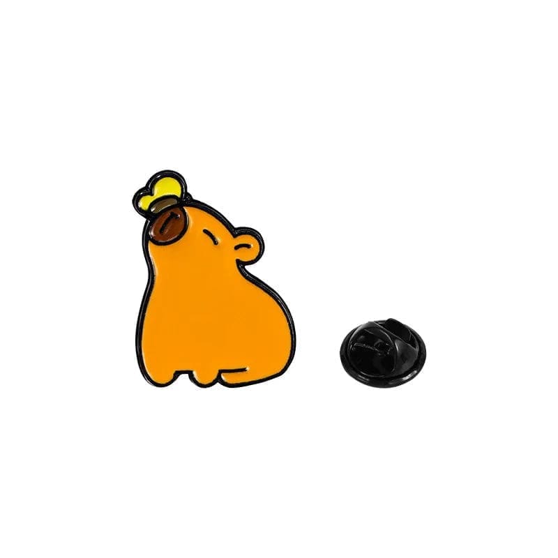 Capybara 'Butterfly Kiss' Enamel Pin - Image 6