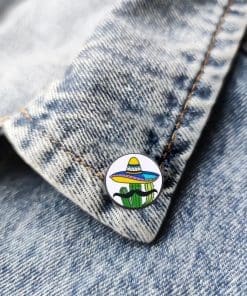 Alternative view of Mexican Cactus 'Señor' Enamel Pin