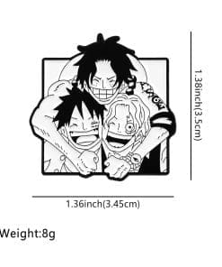 Alternative view of One Piece 'Brothers' Enamel Pin
