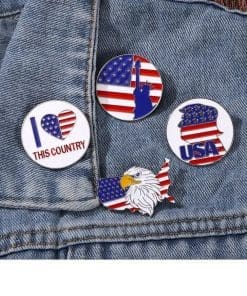 American Independence Day 'I Love This Country' Enamel Pin - Image 4