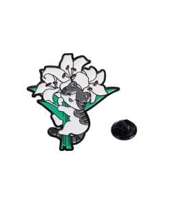 Flower Bouquet 'Kitty White Lily' Enamel Pin