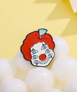 Alternative view of Circus Clown 'Crazy Six Eye' Enamel Pin