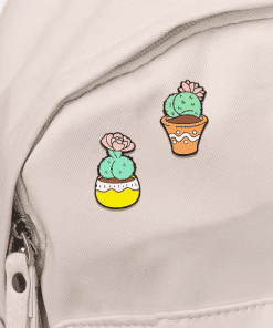 Alternative view of Flowering Cactus 'Echinocereus Pot' Enamel Pin