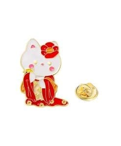 Tang Dynasty Cat 'Hanfu | Red Poppy Flower' Enamel Pin