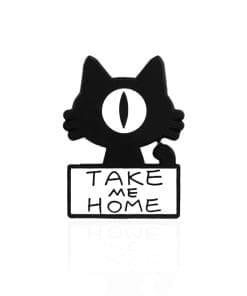 One Eyed Black Cat 'Take Me Home' Enamel Pin