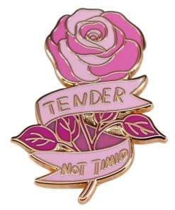 Beautiful Pink Rose 'Tender Not Timid' Enamel Pin