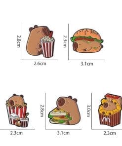 Capybara Foodie 'Popcorn Time' Enamel Pin - Image 4