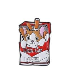 Cigarette Box 'Warning Ciga-Cat' Enamel Pin