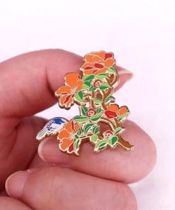 Botanical Bloom 'Pomegranate Flower' Enamel Pin - Image 3