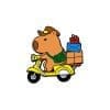 Capybara 'Delivery Rider' Enamel Pin