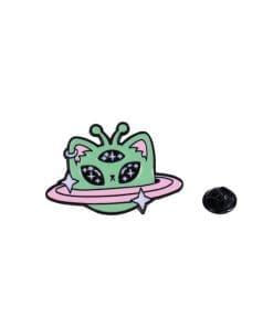 Green Cat 'Alien Space Shuttle' Enamel Pin