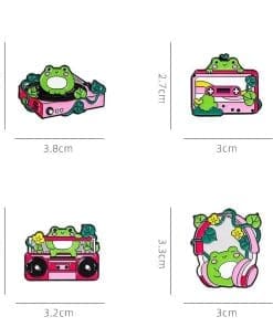 Retro Frog 'Set of 4 Music Lover' Enamel Pin - Image 4
