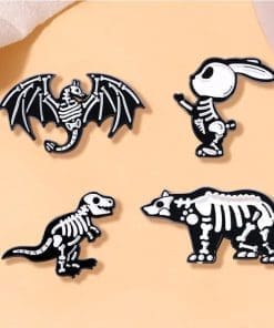 Alternative view of Gothic Fossil 'Rabbit Bones' Enamel Pin