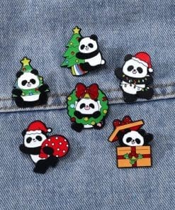 Alternative view of Baby Panda 'Christmas Tree' Enamel Pin