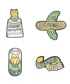 Comical Cat 'Set of 4 Strange Meme' Enamel Pin
