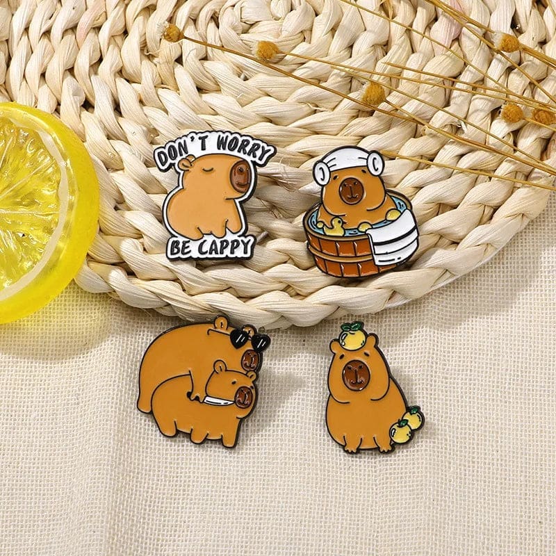 Capybara 'Set of 4 Sluggish Cuteness' Enamel Pin - Image 3