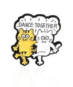 Bubbly Yellow Cat 'Dance Together' Enamel Pin
