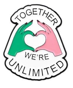 'Finger Heart Together We're Unlimited' Enamel Pin