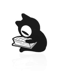 One Eyed Black Cat 'Fun Reading' Enamel Pin
