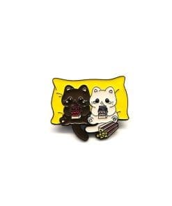 Couple Cat 'Binge Watching' Enamel Pin