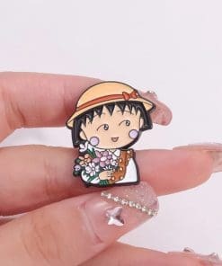 Alternative view of Chibi Maruko Chan ’Momoko Flowers' Enamel Pin