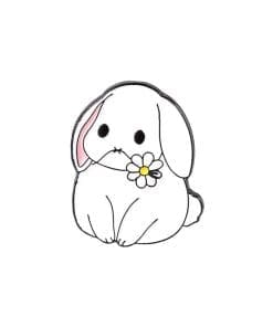 Easter Bunny 'Daisy Love' Enamel Pin