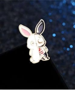 Alternative view of Hallows' Eve 'Bunny Skeleton' Enamel Pin