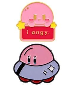 Alternative view of Kirby 'I Angy | Angry Pink Ball' Enamel Pin