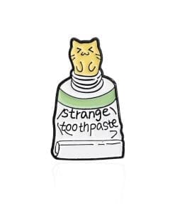 Comical Cat 'Strange Toothpaste'' Enamel Pin