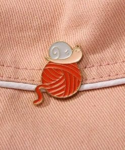 Alternative view of Snail 'Knitting Wool Ball' Enamel Pin