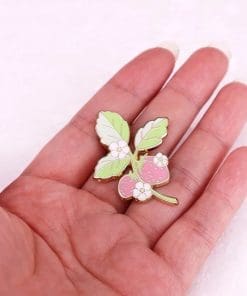 Alternative view of Flowering Fruit 'Sweet Strawberry' Enamel Pin