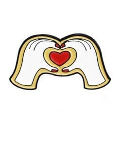 Red Heart 'Hand Gesture' Enamel Pin