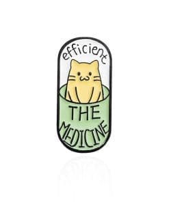 Comical Cat 'Efficient the Medicine Capsule' Enamel Pin