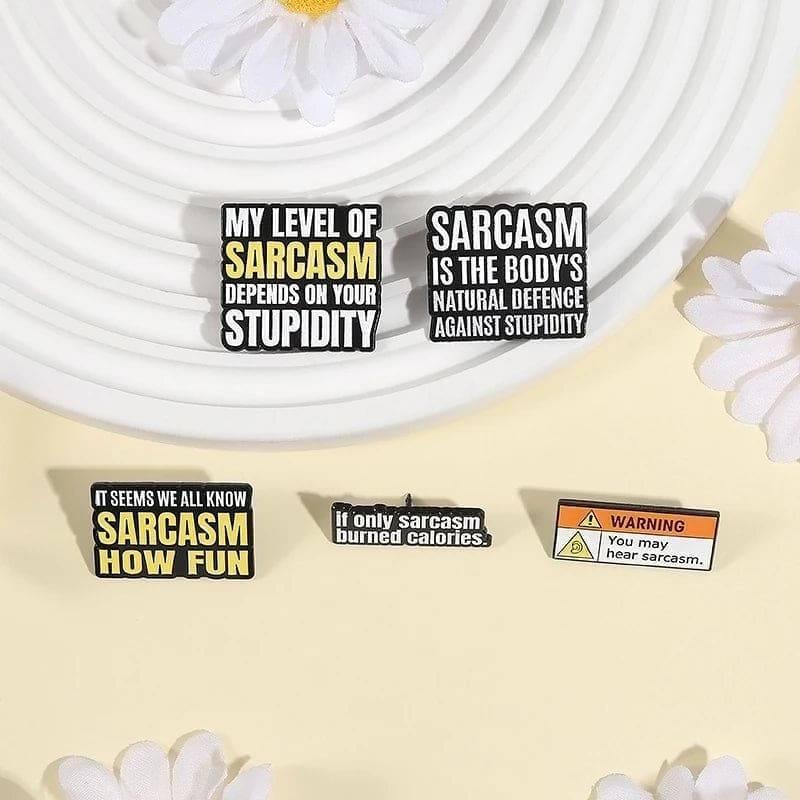 Sarcasm Quotes 'My Level Depends On Your Stupidity' Enamel Pin - Image 3