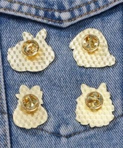 White Rabbit 'Set of 4 Easter Bunny' Enamel Pin - Image 5
