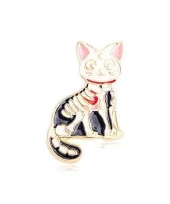 Hallows' Eve 'Cat Skeleton' Enamel Pin
