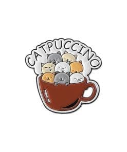 Kitty Cat Head 'Catpuccino' Enamel Pin