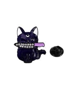 Black Cat 'Shiny Stone Dagger' Enamel Pin