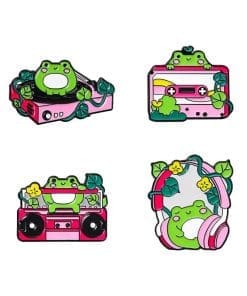 Retro Frog 'Set of 4 Music Lover' Enamel Pin