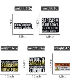 Sarcasm Quotes 'the Body's Natural Defense Against Stupidity' Enamel Pin - Image 4