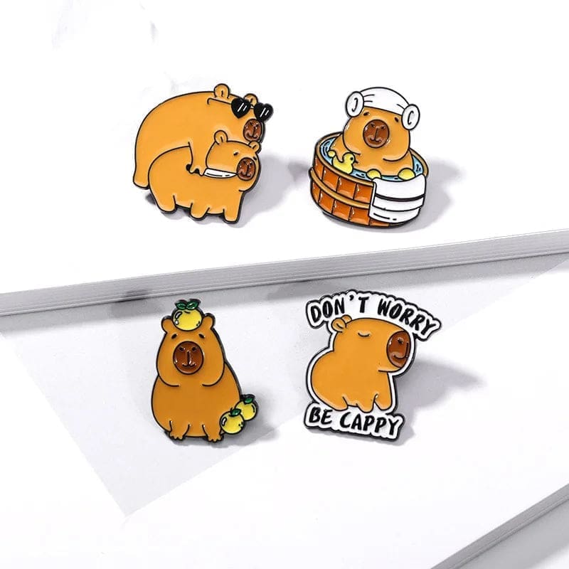 Capybara 'Set of 4 Sluggish Cuteness' Enamel Pin - Image 2