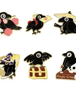 Black Crow 'Set of 6 Halloween Bird' Enamel Pin