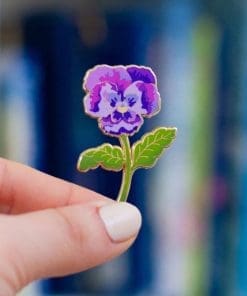 Alternative view of Botanical Bloom 'Sweet Violet' Enamel Pin